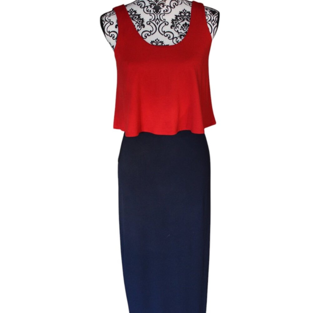 The Limited Dress Red Blue Long Maxi Sheath Size S NWT's - Picture 2 of 12